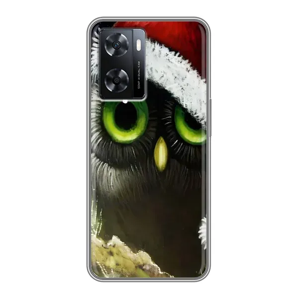 Чехол с рисунком «Новогодняя Сова» для OPPO A77 Чехол с рисунком «Новогодняя Сова» для OPPO A77