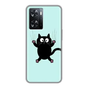 Силіконовий чохол з котиком для Oppo A77 (Падаючий кіт)