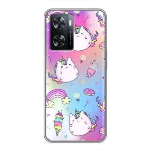 Чехол Unicorn на Oppo A77 (Радуга и Единорог)