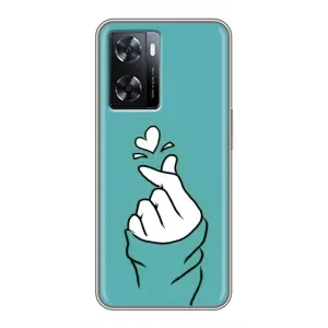 Чохол (Знак сердечка) для Oppo A77 (Сердечко на бірюзовому)