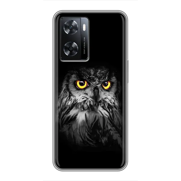 Чехол с рисунком «Сова на чёрном» для OPPO A77 Чехол с рисунком «Сова на чёрном» для OPPO A77