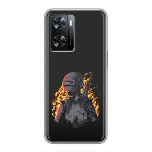 Чохол з картинкою "Герой Pubg" на Oppo A77 (В полум'ї)