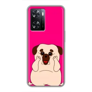Чехол (ТПУ) Милые собачки для Oppo A77 (Веселый Мопсик)