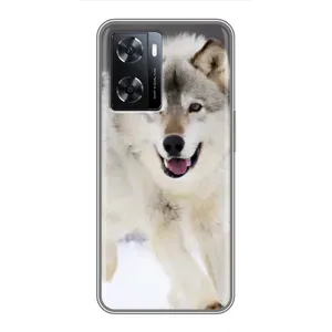 Чохол з Вовком на Oppo A77 (Вовк біжить по снігу)