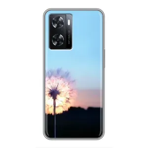 Силиконовый Чехол с одуванчиками на Oppo A77 (Закат с одуванчиком)