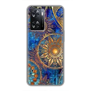 Чохли з сенсом на Oppo A77 (Золоті узори)