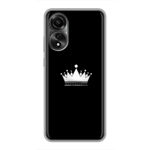 Чехол (Корона на чёрном фоне) для Оппо А78 (4G) (Белая корона)