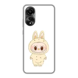 Чохол з принтом Лабубу для OPPO A78 (4G) (Бежевий Лабубу)