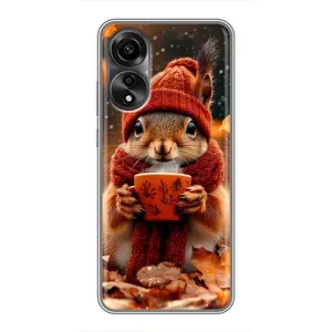 Друкований чохол 'Звірята з кавою' для OPPO A78 (4G) (Білка з кавою)