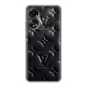 Текстурный Чехол Louis Vuitton для Оппо А78 (4G) (Черный ЛВ)