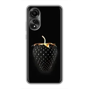 Чехол с изображением вкусной еды для OPPO A78 (4G) (Чёрная клубника)