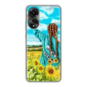 Чехол Стильные девушки на OPPO A78 (4G) (Девушка на поле)