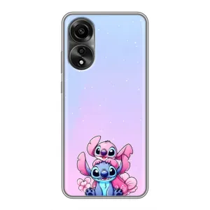 Чехол с рисунком Стич для OPPO A78 (4G) (Энджл и Стич)