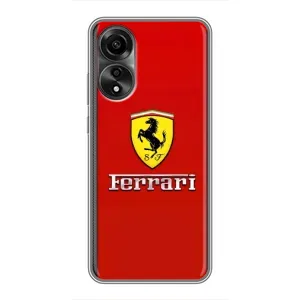 Силиконовый бампер с картинкой машины на OPPO A78 (4G) (Ferrari Logo)
