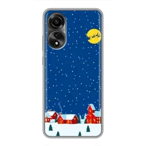 Силіконовий бампер на різдво для OPPO A78 (4G) (Місто в снігу)