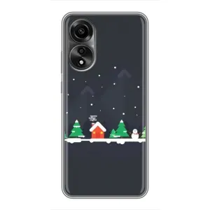 Силіконовий бампер на різдво для OPPO A78 (4G) (Місто зимове)