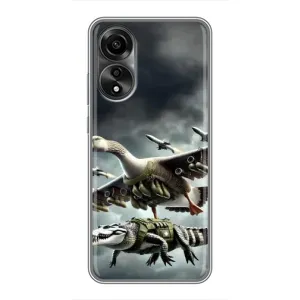Чехол с мемами тралалело тралала для OPPO A78 (4G) (Гусини и крокодило)