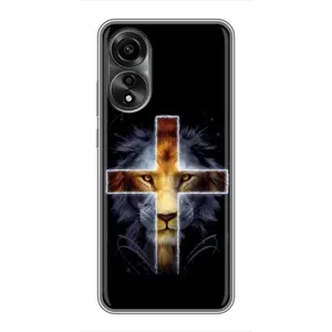 Чехлы для Оппо А78 (4G) (Крест Иисуса) (Иисус Лев)