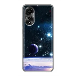 Чехол (ТПУ) с планетами на OPPO A78 (4G) (Космический вид)