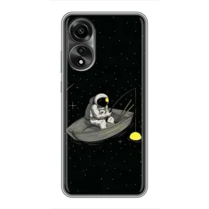 Силиконовый Чехол с принтом "Космонавты" на OPPO A78 (4G) (Космонавт на рыбалке)