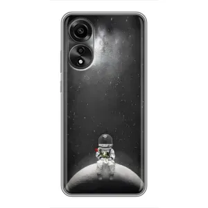 Силиконовый Чехол с принтом "Космонавты" на OPPO A78 (4G) (Космонавт романтик)