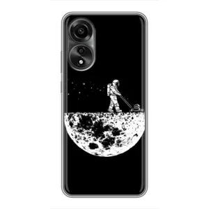 Силиконовый Чехол с принтом "Космонавты" на OPPO A78 (4G) (Космонавт)