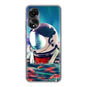 Силиконовый Чехол с принтом "Космонавты" на OPPO A78 (4G) (Космонавт в воде)