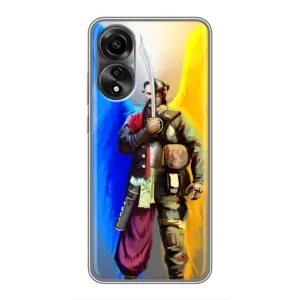 Чехол с картинкой (Патриотический КОЗАК) на OPPO A78 (4G) (Козак с крыльями)