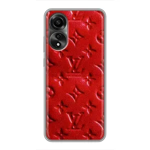Текстурный Чехол Louis Vuitton для Оппо А78 (4G) (Красный ЛВ)