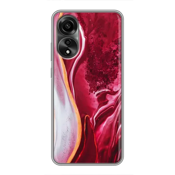 Чехол с рисунком «Красный мрамор» для OPPO A78 (4G)