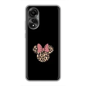 Чехол с леопардовым принтом на OPPO A78 (4G) (Леопардовая Минни)