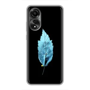 Чехол с картинками на черном фоне для OPPO A78 (4G) (Листочек)