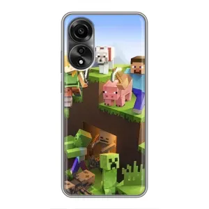 Чохли для OPPO A78 (4G) (Персонажі МайнКрафт) (Майн-крафт)