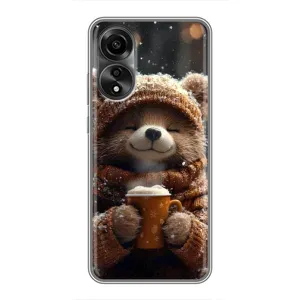 Друкований чохол 'Звірята з кавою' для OPPO A78 (4G) (Ведмедик з кавою)