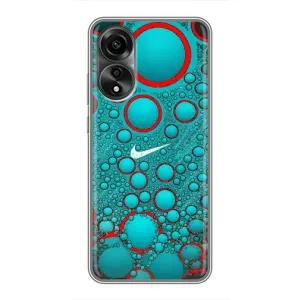 Силиконовый Чехол на OPPO A78 (4G) с картинкой Nike (Найк зеленый)