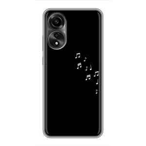 Чехол с картинками на черном фоне для OPPO A78 (4G) (Ноты)
