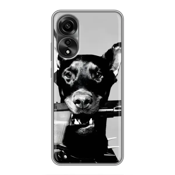 Чехол с рисунком «Опасный доберман» для OPPO A78 (4G) Чехол с рисунком «Опасный доберман» для OPPO A78 (4G)