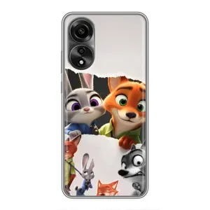 Силиконовый чехол с принтом Зоотрополіс для OPPO A78 (4G) (Персонажи Зоо)