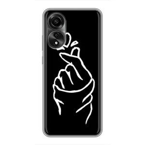 Чехлы (Знак сердечка) на OPPO A78 (4G) (Сердце на черном)