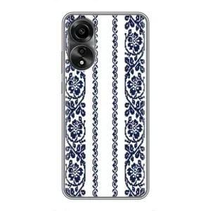 Силиконовый Чехол на OPPO A78 (4G) с картинкой Вышиванки (Синяя вышиванка)