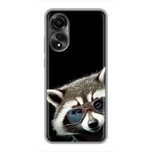 Силіконовий Чохол з Энотами на OPPO A78 (4G) (Стильний Єнот)