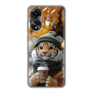 Друкований чохол 'Звірята з кавою' для OPPO A78 (4G) (Тигр з кавою)