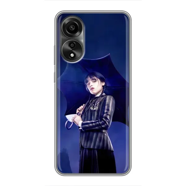 Чехол с рисунком «Уэнсдей с зонтом» для OPPO A78 (4G)