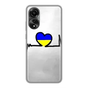 Силиконовый Чехол на OPPO A78 (4G) (Я-Украина) (Украинская кардиограмма)