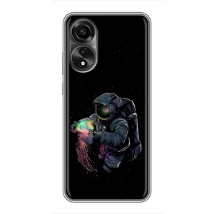 Силиконовый Чехол с принтом "Космонавты" на OPPO A78 (4G) (В руках земля)