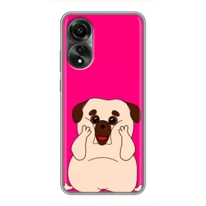 Чохол (ТПУ) Милі песики для OPPO A78 (4G) (Веселий Мопсік)
