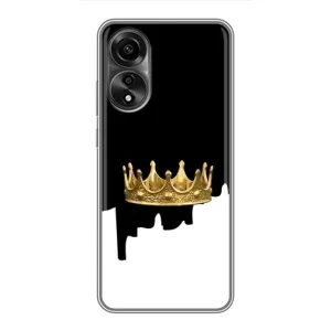Чехол (Корона на чёрном фоне) для Оппо А78 (4G) (Золотая корона)