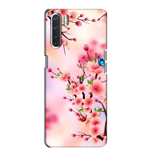 Чехол с рисунком «Бабочки на сакуре» для OPPO A91 Чехол с рисунком «Бабочки на сакуре» для OPPO A91