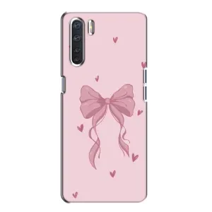 Чехол банты для Oppo A91 (Бант на розовом)