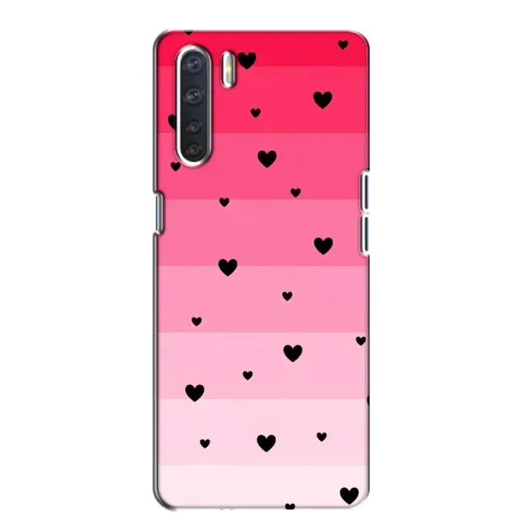 Чехол с рисунком «Чорные сердечки» для OPPO A91 Чехол с рисунком «Чорные сердечки» для OPPO A91